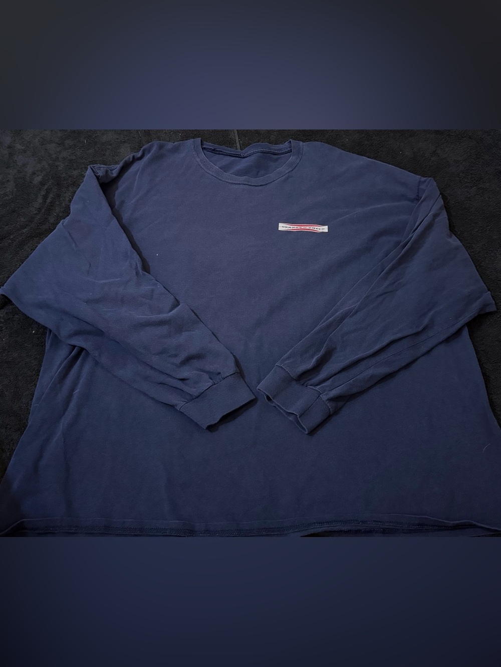Men's Navy Long-Sleeve Crewneck Shirt